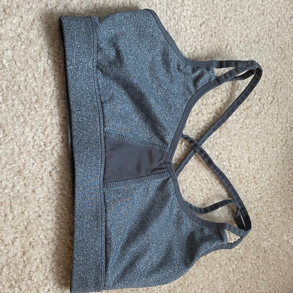 Reebok Charcoal Strappy Sports Bra